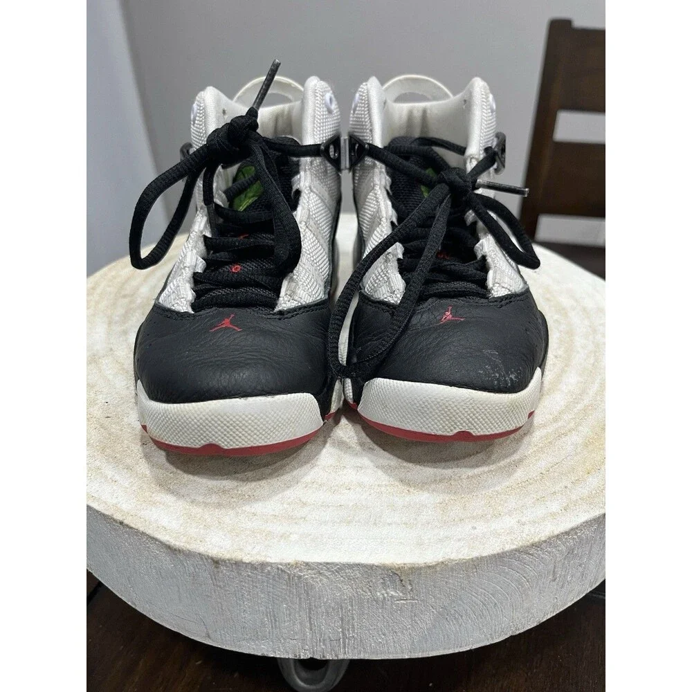 Nike Air Jordan 6 Rings PS Black White Red He Got Game 323432-008 Size 12C